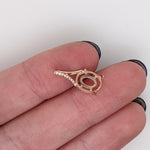 Oval Cabochon Pendant Semi Mount w Earth Mined Diamonds in Solid 14K Gold