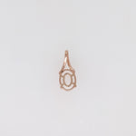 Oval Cabochon Pendant Semi Mount w Earth Mined Diamonds in Solid 14K Gold