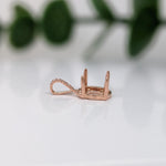 Oval Cabochon Pendant Semi Mount w Earth Mined Diamonds in Solid 14K Gold