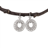 Dangle Earrings Semi Mount w Diamond Accents