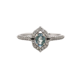 Natural Alexandrite Ring w Earth Mined Diamonds in Solid 14K White Gold Oval 5x4mm | Color Changing | June Birthstone