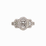 Celeste Collection Pave Split Shank Ring Semi Mount w Halo of Diamond