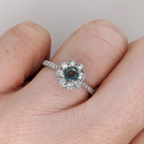 Flower Power Natural Color Changing Alexandrite Ring in 14K WhiteGold | Round 4.3mm