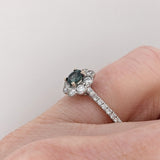 Flower Power Natural Color Changing Alexandrite Ring in 14K WhiteGold | Round 4.3mm