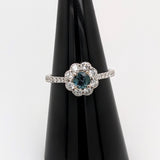 Flower Power Natural Color Changing Alexandrite Ring in 14K WhiteGold | Round 4.3mm