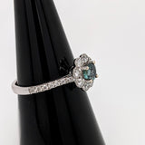 Flower Power Natural Color Changing Alexandrite Ring in 14K WhiteGold | Round 4.3mm