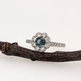 Flower Power Natural Color Changing Alexandrite Ring in 14K WhiteGold | Round 4.3mm