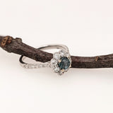 Flower Power Natural Color Changing Alexandrite Ring in 14K WhiteGold | Round 4.3mm