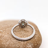 Unique Natural Color Changing Alexandrite Ring w Earth Mined Diamonds in Solid 14K White Gold | Oval 5x4mm | June Birthstone