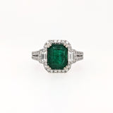 2ct Emerald Ring w Diamond Accents