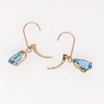 Swiss Topaz Dangle Earrings in Solid 14K Gold | Pear Shape 9x7mm