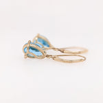 Swiss Topaz Dangle Earrings in Solid 14K Gold | Pear Shape 9x7mm