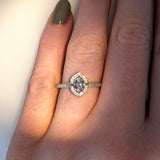 Natural Alexandrite Ring w Earth Mined Diamonds in Solid 14K White Gold Oval 5x4mm | Color Changing | June Birthstone