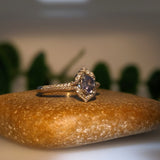Natural Alexandrite Ring w Earth Mined Diamonds in Solid 14K White Gold Oval 5x4mm | Color Changing | June Birthstone