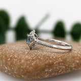 Natural Alexandrite Ring w Earth Mined Diamonds in Solid 14K White Gold Oval 5x4mm | Color Changing | June Birthstone