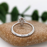 Natural Alexandrite Ring w Earth Mined Diamonds in Solid 14K White Gold Oval 5x4mm | Color Changing | June Birthstone