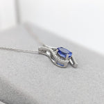 1.2ct Tanzanite Pendant w Earth Mined Diamonds in Solid 14K Gold | Oval 8x6mm