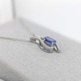 1.2ct Tanzanite Pendant w Earth Mined Diamonds in Solid 14K Gold | Oval 8x6mm