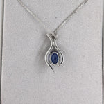 1.2ct Tanzanite Pendant w Earth Mined Diamonds in Solid 14K Gold | Oval 8x6mm