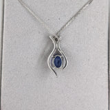 1.2ct Tanzanite Pendant w Earth Mined Diamonds in Solid 14K Gold | Oval 8x6mm