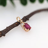 Rhyah 14K Yellow Gold 1.95cts Ruby Diamond Pendant | Oval 9x7mm