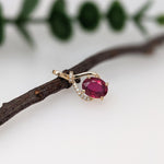 Rhyah 14K Yellow Gold 1.95cts Ruby Diamond Pendant | Oval 9x7mm