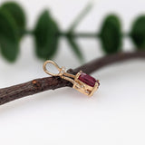 Rhyah 14K Yellow Gold 1.95cts Ruby Diamond Pendant | Oval 9x7mm