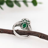 5.6ct Emerald Ring w Round & Baguette Diamond Accents