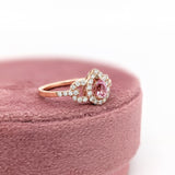 Pretty Pink Imperial Topaz Ring w Diamond Accents