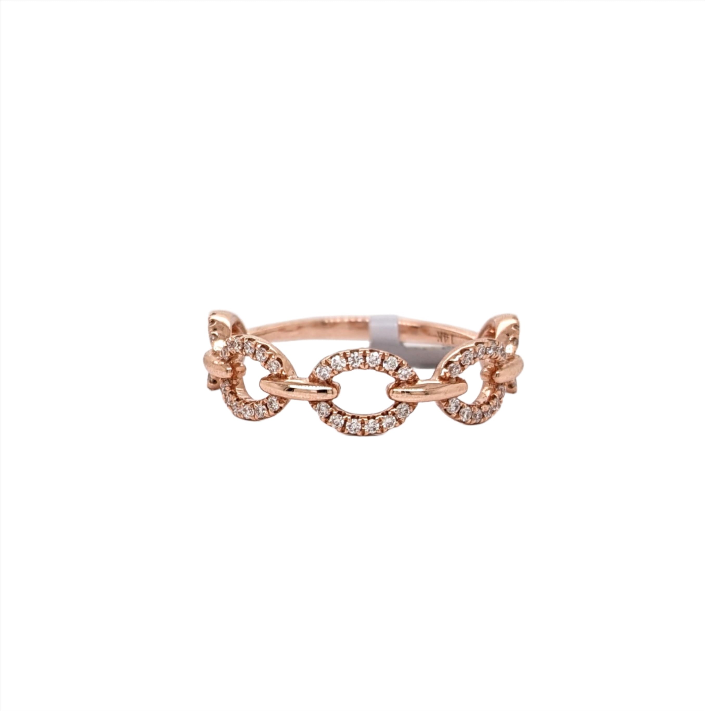 Beautiful Diamond Band Ring in Solid 14K Rose Gold | Earth Mined Diamonds