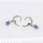 Tanzanite Lever Back Drop Earrings w Earth Mined Diamonds in Solid 14K Gold