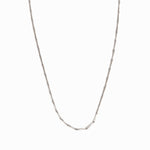 1mm Pinsetta Chain in Solid 14K White Gold 18"