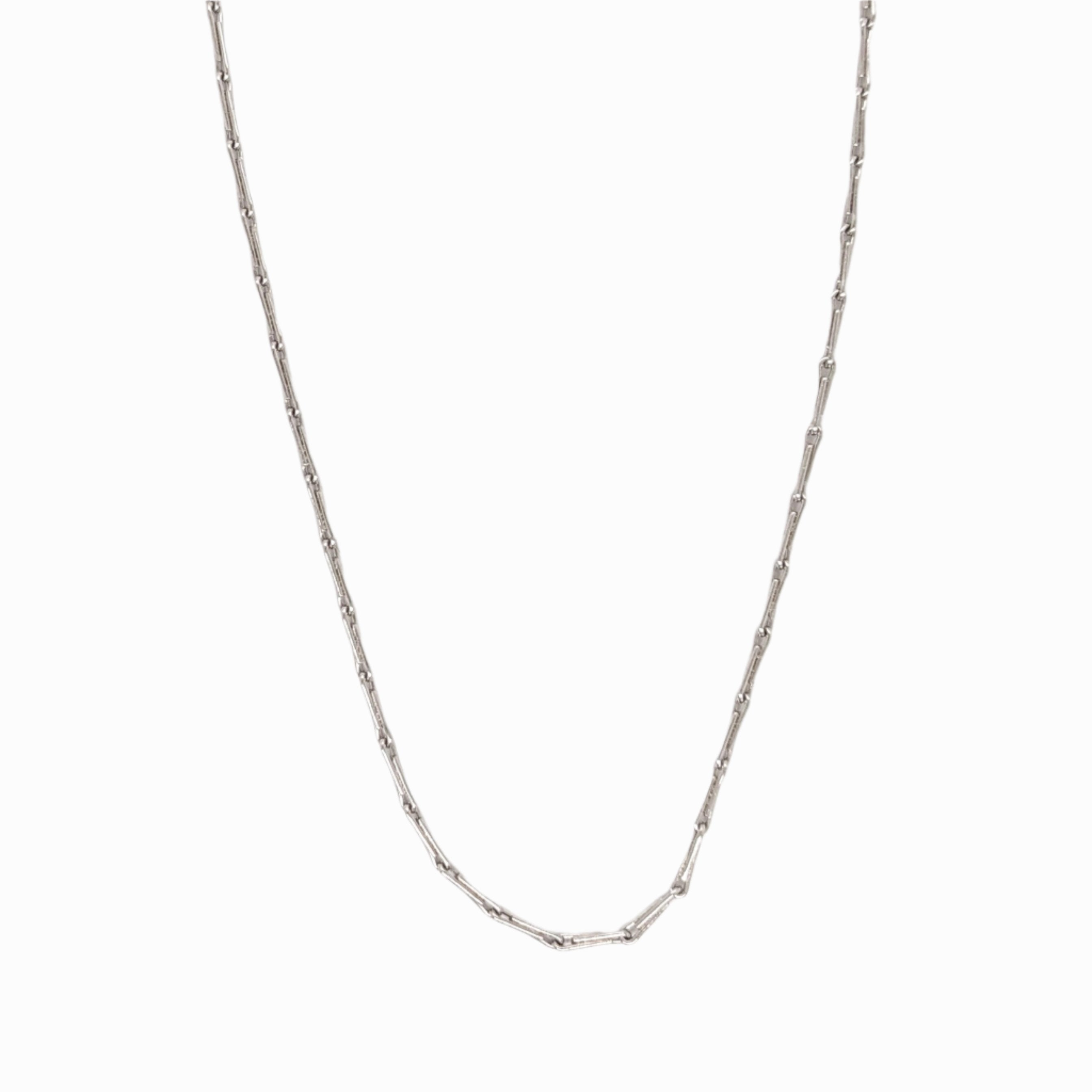 1mm Pinsetta Chain in Solid 14K White Gold 18"