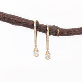 Diamond Leverback Earrings in Solid 14K Gold | Earth Mined Diamonds