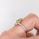 1.4ct Yellow Sapphire Ring w Diamond Accents