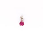 Red Ruby Pendant in Solid 14K Gold | Round 5mm | Solitaire Pendant