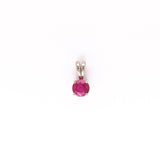 Red Ruby Pendant in Solid 14K Gold | Round 5mm | Solitaire Pendant