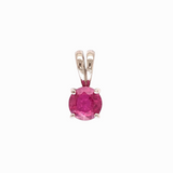 Red Ruby Pendant in Solid 14K Gold | Round 5mm | Solitaire Pendant