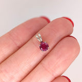 Red Ruby Pendant in Solid 14K Gold | Round 5mm | Solitaire Pendant