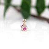 Red Ruby Pendant in Solid 14K Gold | Round 5mm | Solitaire Pendant