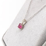 Red Ruby Pendant in Solid 14K Gold | Round 5mm | Solitaire Pendant