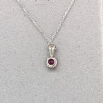 Red Ruby Pendant in Solid 14K Gold | Round 5mm | Solitaire Pendant