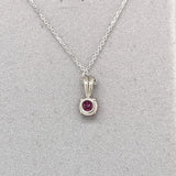 Red Ruby Pendant in Solid 14K Gold | Round 5mm | Solitaire Pendant