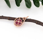 5.2ct Red Ruby Pendant w Earth Mined Diamonds in Solid 14K Rose Gold | Oval 11x9mm