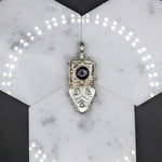 Natural Lapis Pendant in Solid Vermeil | Cabochon Cut | Round Shape