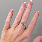 Ring Semi Mount w Earth Mined Diamonds in Solid 14K Gold | Emerald cut 7x4.5mm