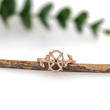 Ring Semi Mount w Earth Mined Diamonds in Solid 14K Gold | Oval 10x7.5mm