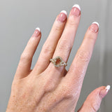 Ring Semi Mount w Earth Mined Diamonds in Solid 14K Gold | Oval 8x6mm