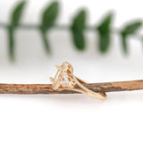 Ring Semi Mount w Earth Mined Diamonds in Solid 14K Gold | Oval 8x6mm