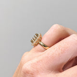 Ring Semi Mount w Earth Mined Diamonds in Solid 18K Gold | Emerald cut 9x7mm